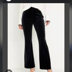 New Old navy black velvet high rise flare pants size 12